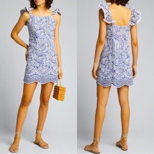 NWT Alice + Olivia Honor Cotton Mini Dress with Flutter Sleeves | Size 6